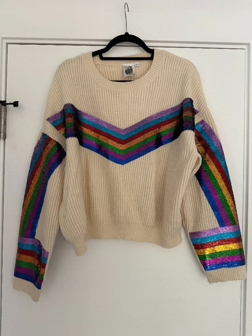🌈 Queen of Sparkles Rainbow Sequin Sweater
